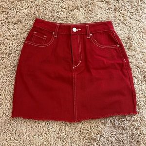 Superdown Brand-New red denim skirt